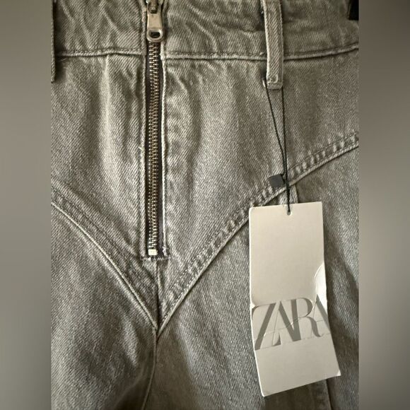 ZARA TRF SEAMED STRAIGHT JEANS SIZE 27 (4) - Picture 4 of 7
